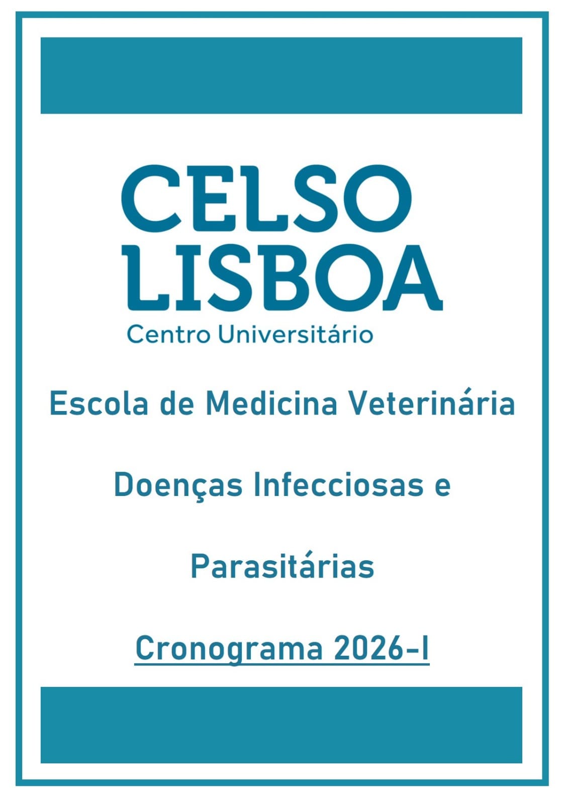 Capa do Cronograma - Disciplina de Doenças Infecciosas e parasitárias